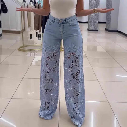 ג'ינס פלאצו פלורה תחרה - Elora