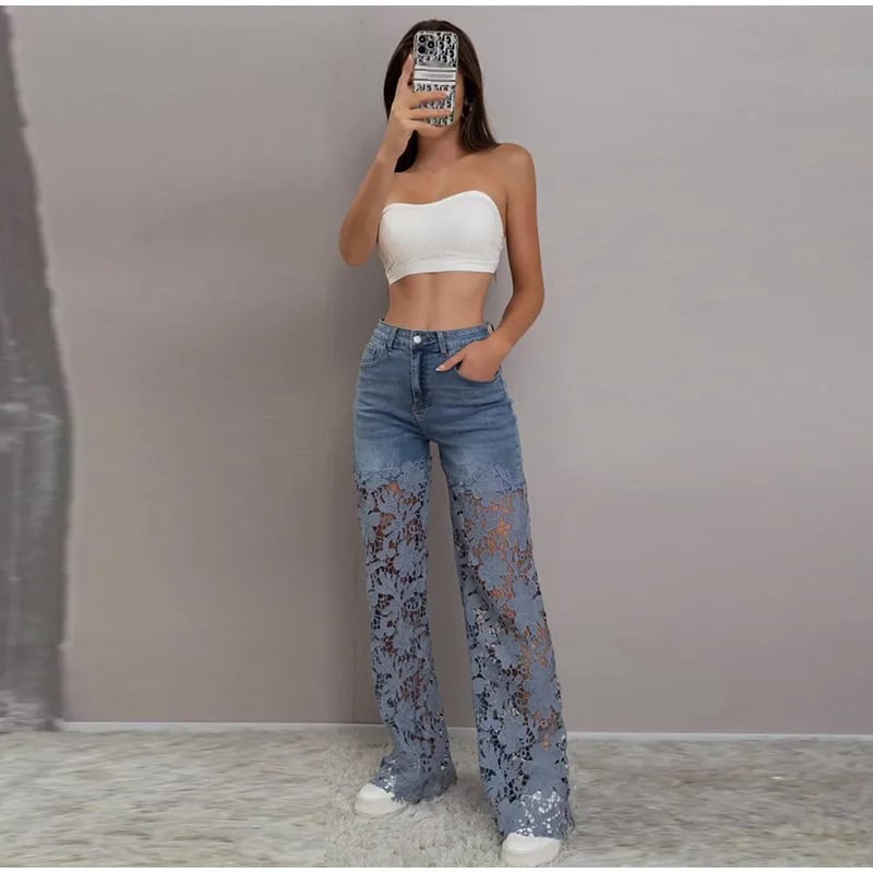 ג'ינס פלאצו פלורה תחרה - Elora