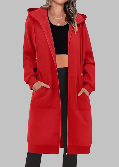 ג׳קט ארוך עם רוכסן – אלגנטיות יומיומית במראה רך ונינוח