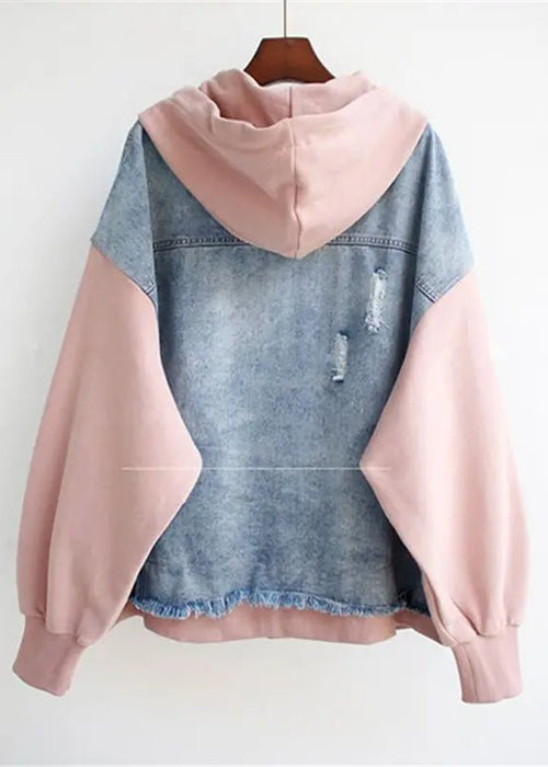 ג׳קט ג׳ינס דו־גווני עם קפוצ׳ון לנוחות, סטייל וחמימות