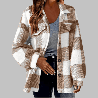 ג׳קט משובץ ארוך – נוחות יומיומית במראה אלגנטי ונצחי - Elora