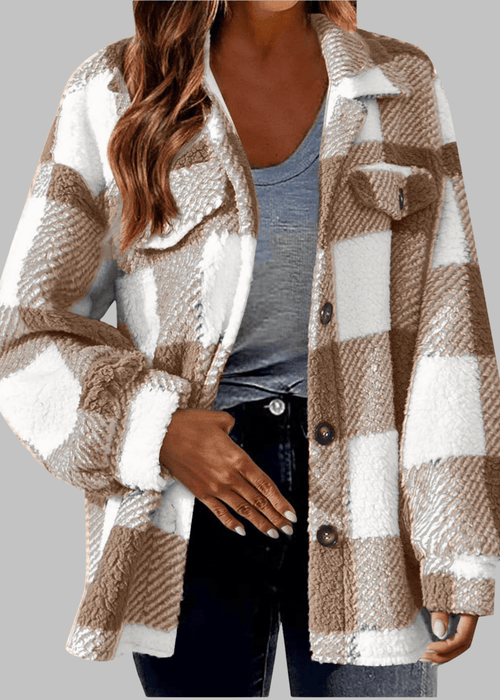 ג׳קט משובץ ארוך – נוחות יומיומית במראה אלגנטי ונצחי