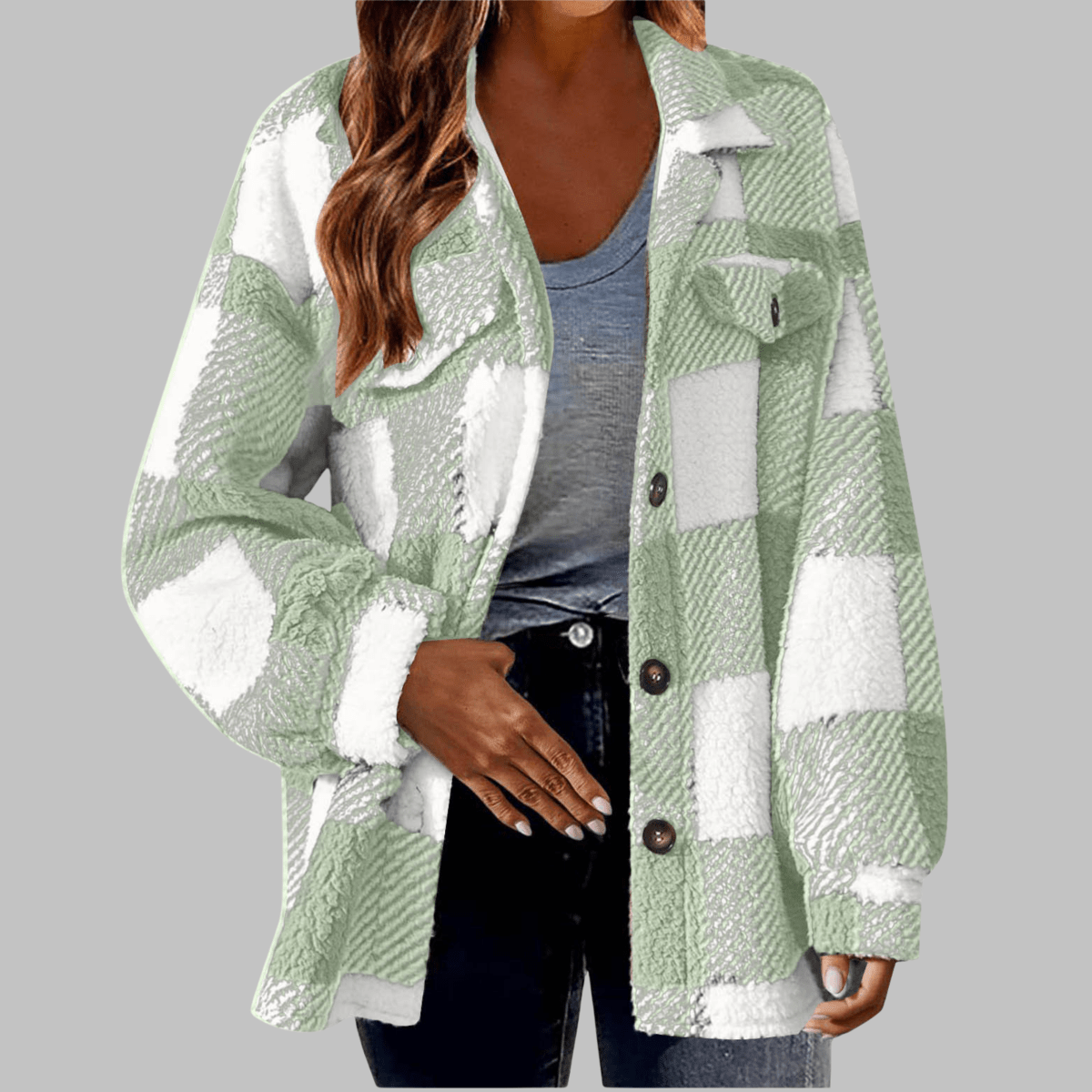 ג׳קט משובץ ארוך – נוחות יומיומית במראה אלגנטי ונצחי - Elora