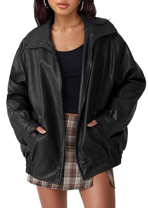 ג׳קט עור רחב בסגנון קלאסי – נוחות וסטייל עם ניחוח וינטג׳