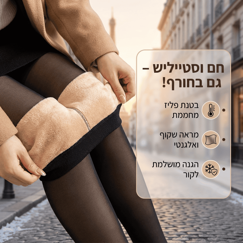 גרביון מחמם עם מראה שקוף טבעי - Elora