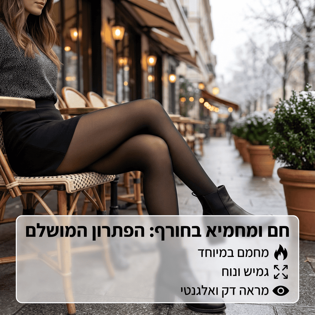 גרביון מחמם עם מראה שקוף טבעי - Elora