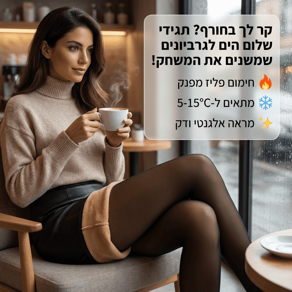 גרביון מחמם עם מראה שקוף טבעי - Elora