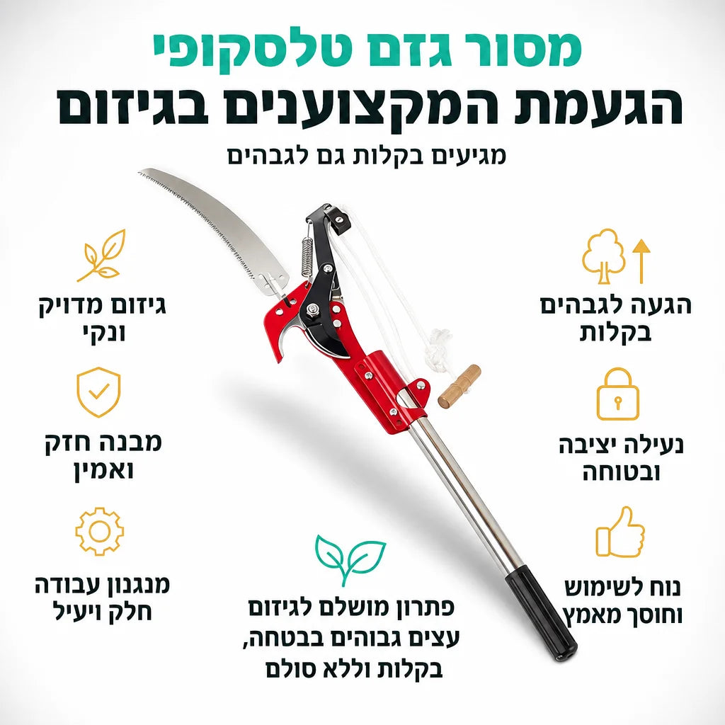 גיזום גבוה בלי סולם מסוכן
