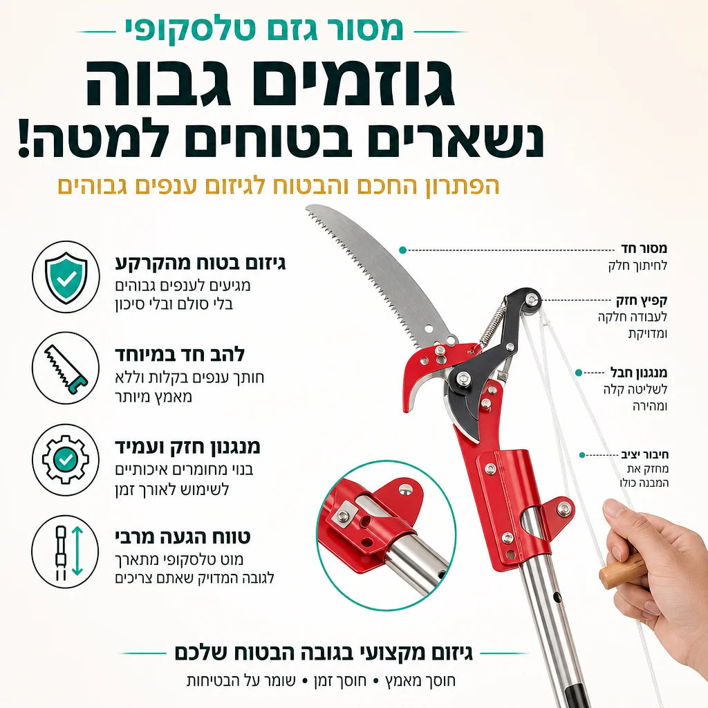 גיזום גבוה בלי סולם מסוכן