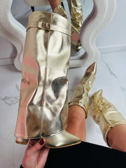 מגפי זהב מטאליים – נועזות, יוקרה ואלגנטיות - Elora