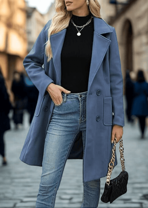 מעיל בינוני פתוח עם כפתורים – אלגנטיות טבעית לכל שעה