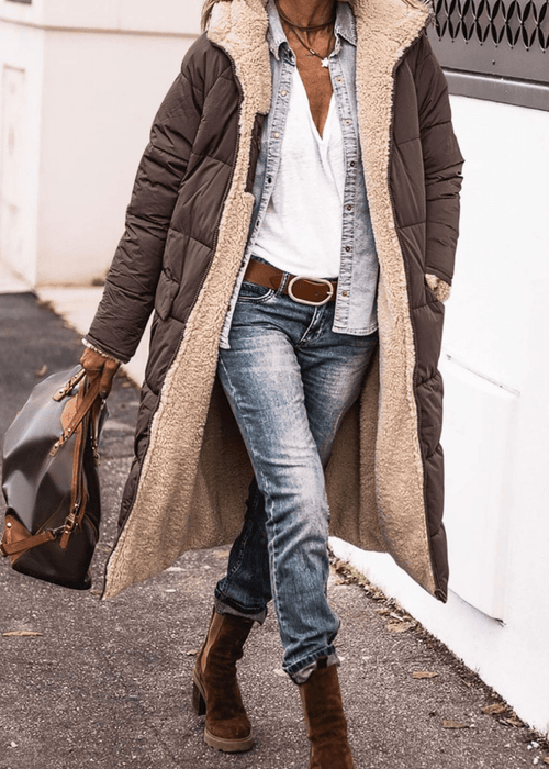 מעיל דו־צדדי אלגנטי – חמימות ונוחות בעיצוב אחד מושלם