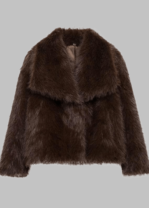 מעיל פרוותי אלגנטי עם צווארון – רכות יוקרתית