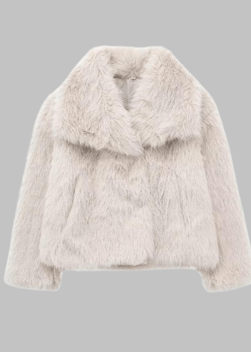 מעיל פרוותי אלגנטי עם צווארון – רכות יוקרתית