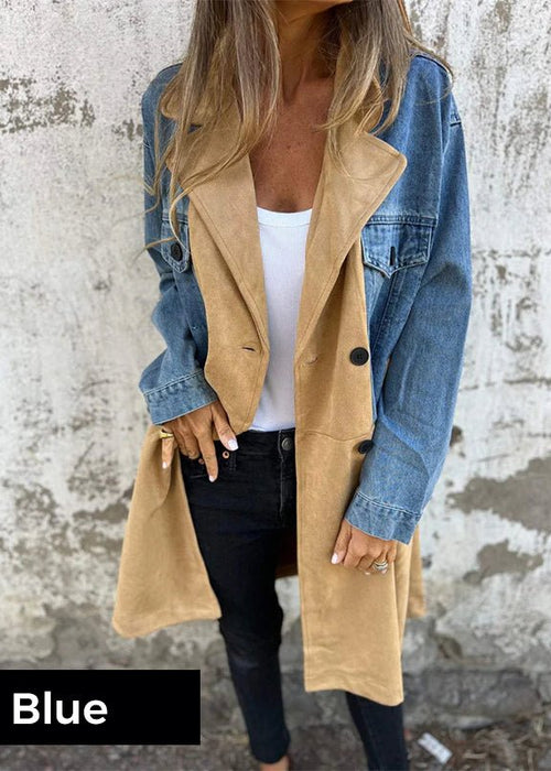 מעיל טרנץ’ דנים דו־גווני – שילוב מושלם של קלאסיות וסטייל מודרני