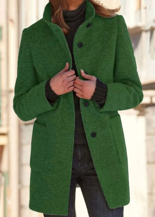 מעיל חורף אלגנטי עם סרט קישוט ושרוולים ארוכים