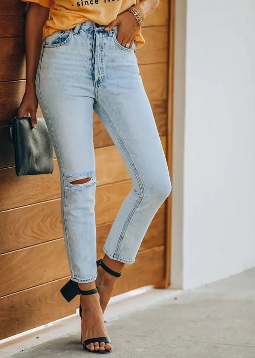 מכנסי ג'ינס רחבים יומיומיים