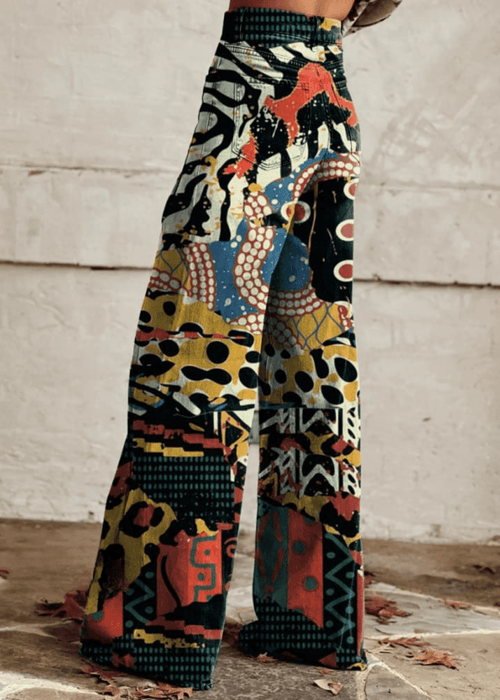 מכנסיים רחבים בהדפס אמנותי – נוחות עם נוכחות