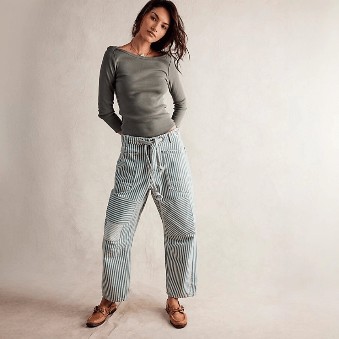 מכנסיים רחבים עם פסים – נוחות וסטייל במראה אחד - Elora
