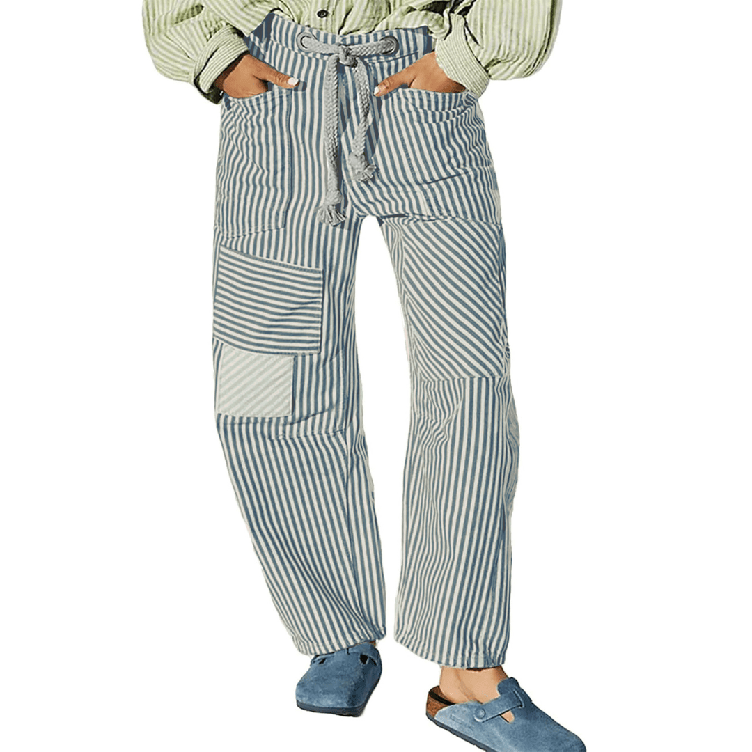 מכנסיים רחבים עם פסים – נוחות וסטייל במראה אחד - Elora