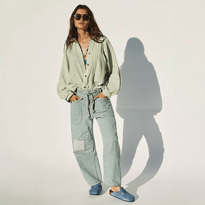 מכנסיים רחבים עם פסים – נוחות וסטייל במראה אחד - Elora