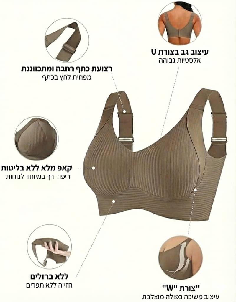 סט 3 חזיית נוחות חלקה – בלי ברזלים ועם התאמה מדויקת - Elora