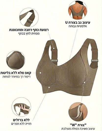 סט 3 חזיית נוחות חלקה – בלי ברזלים ועם התאמה מדויקת - Elora