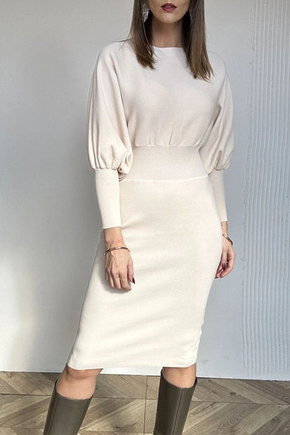 שמלה אלגנטית עם שרוולים נפוחים לנוחות וביטחון - Elora