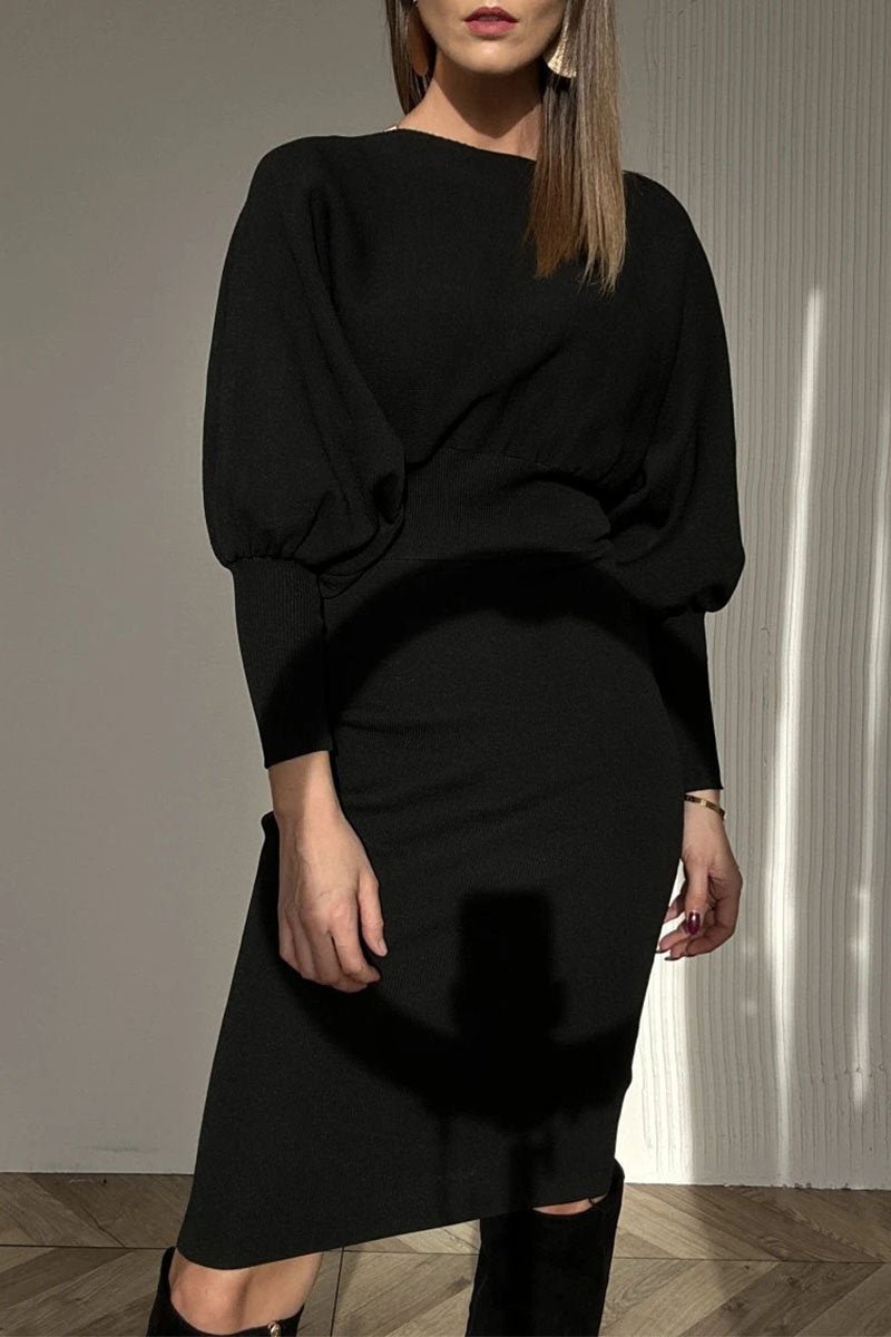 שמלה אלגנטית עם שרוולים נפוחים לנוחות וביטחון - Elora