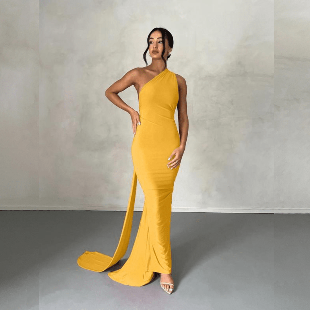 שמלת ערב אלגנטית ללא שרוולים בגזרת הולטר - Elora