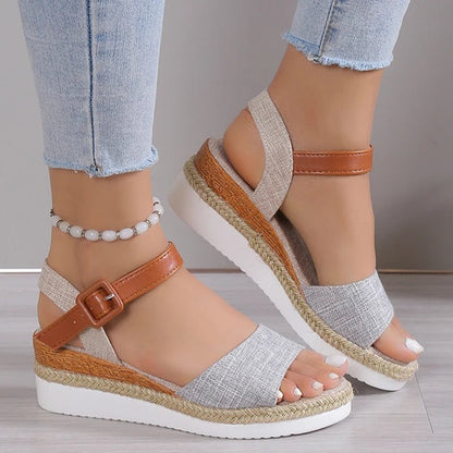 סנדלי קיץ אלגנטיים עם עקב פלטפורמה – נוחות וסטייל בכל צעד - Elora