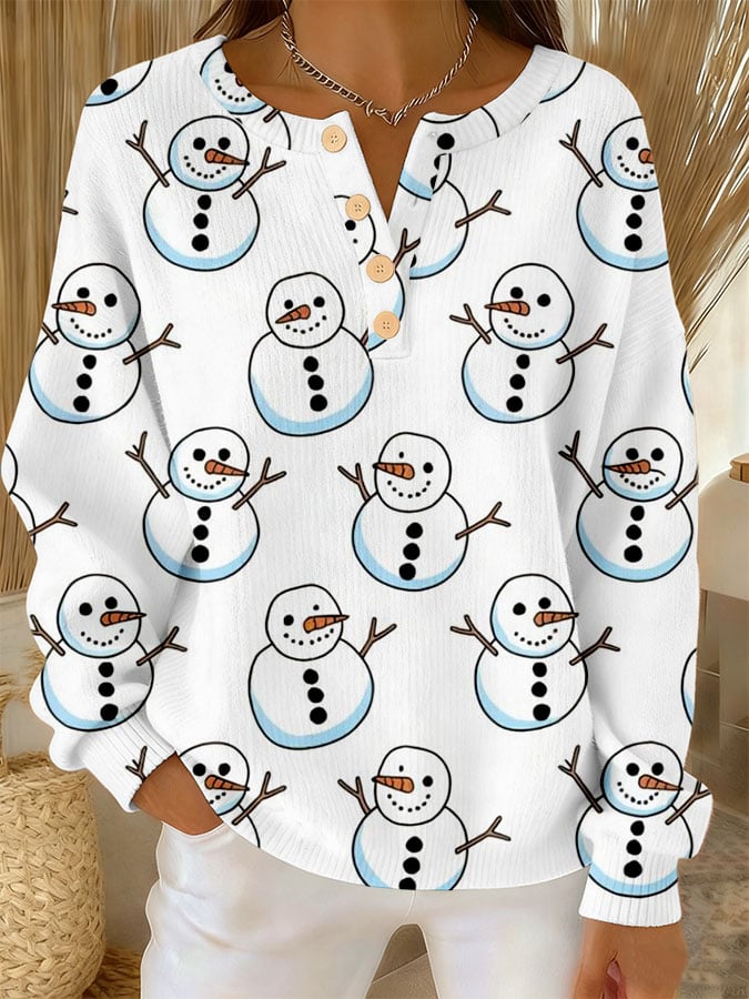 סריג מחמם הדפס איש שלג - Elora