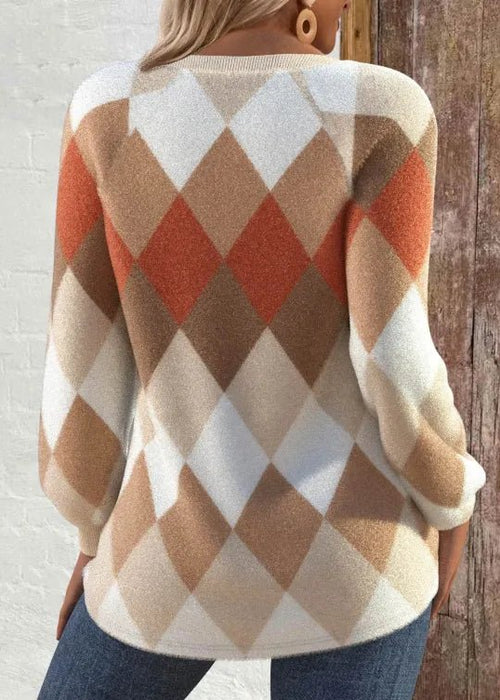 סריג רך עם דוגמת משבצות קלאסית