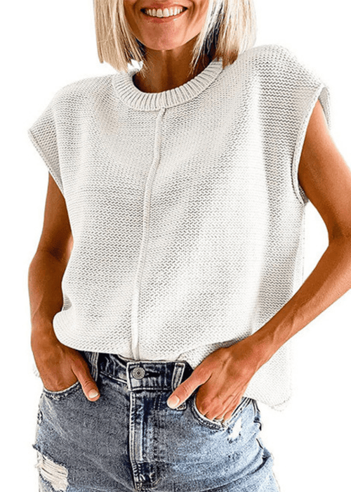 חולצה ללא שרוולים בגזרה נקייה – אלגנטיות פשוטה לכל שעה