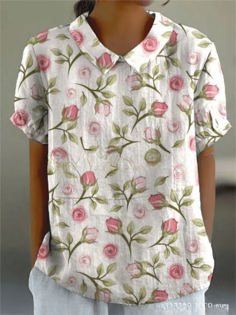 חולצה מודפסת בסגנון וינטג’ – אלגנטיות נוסטלגית עם נוחות מודרנית - Elora