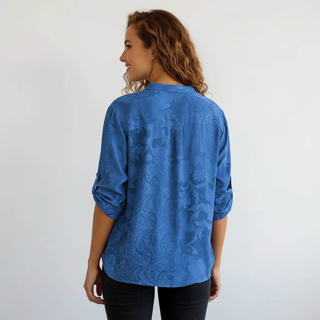 חולצת קז'ואל מודפסת עם כפתורים - Elora