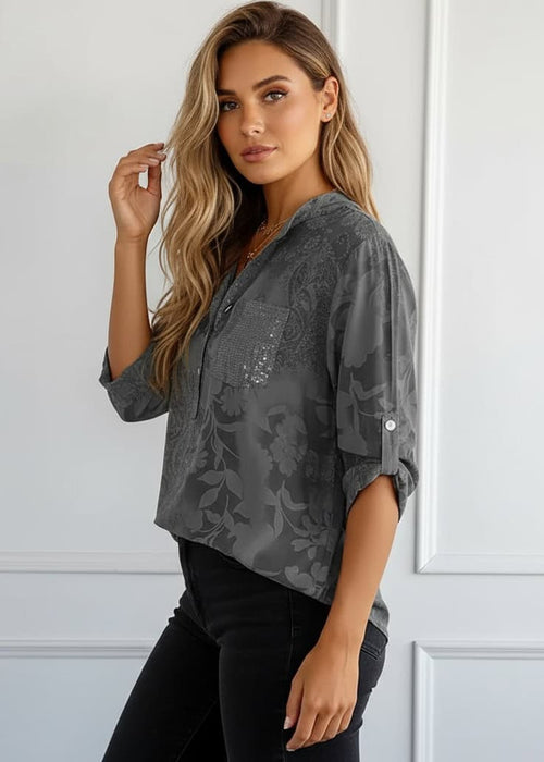 חולצת קז'ואל מודפסת עם כפתורים