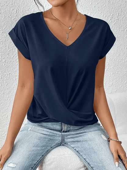 חולצת מפתח V אלגנטית – יופי טבעי במגע של נוחות - Elora