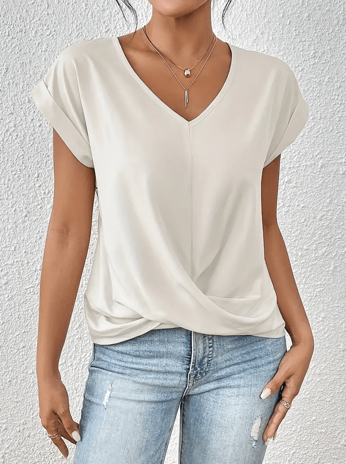 חולצת מפתח V אלגנטית – יופי טבעי במגע של נוחות - Elora