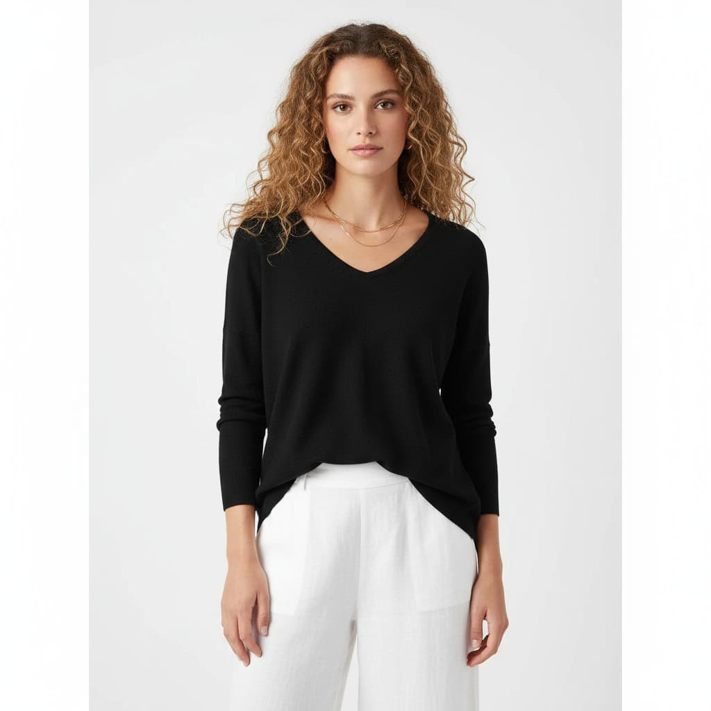 חולצת וי בסיסית משודרגת - Elora