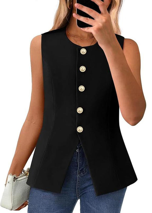 וסט אלגנטי עם כפתורים – שילוב מושלם של נוחות וסטייל קלאסי