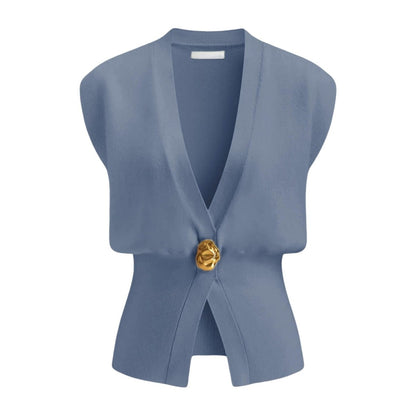 וסט אלגנטי עם מחשוף V – נוחות ויוקרה במראה נשי קלאסי - Elora