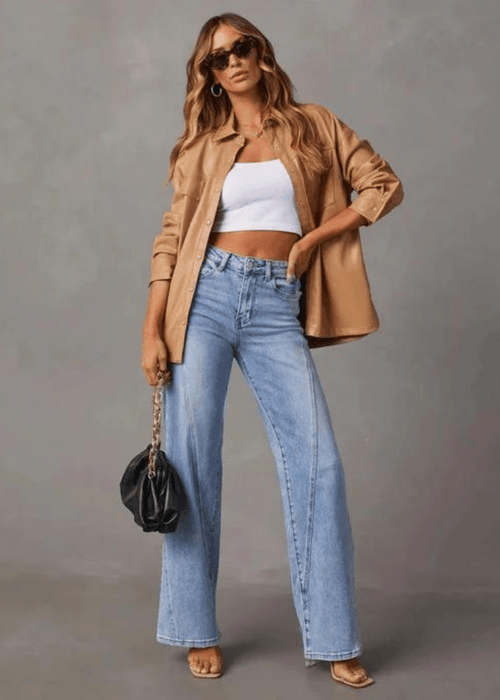 Wide retro ג'ינס